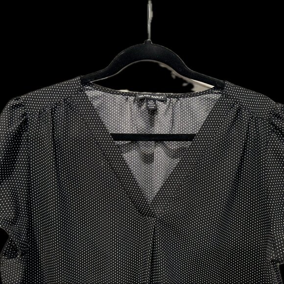 Hilary Radley black w/white polka dots top - size L - Excellent Used Condition - Picture 5 of 5